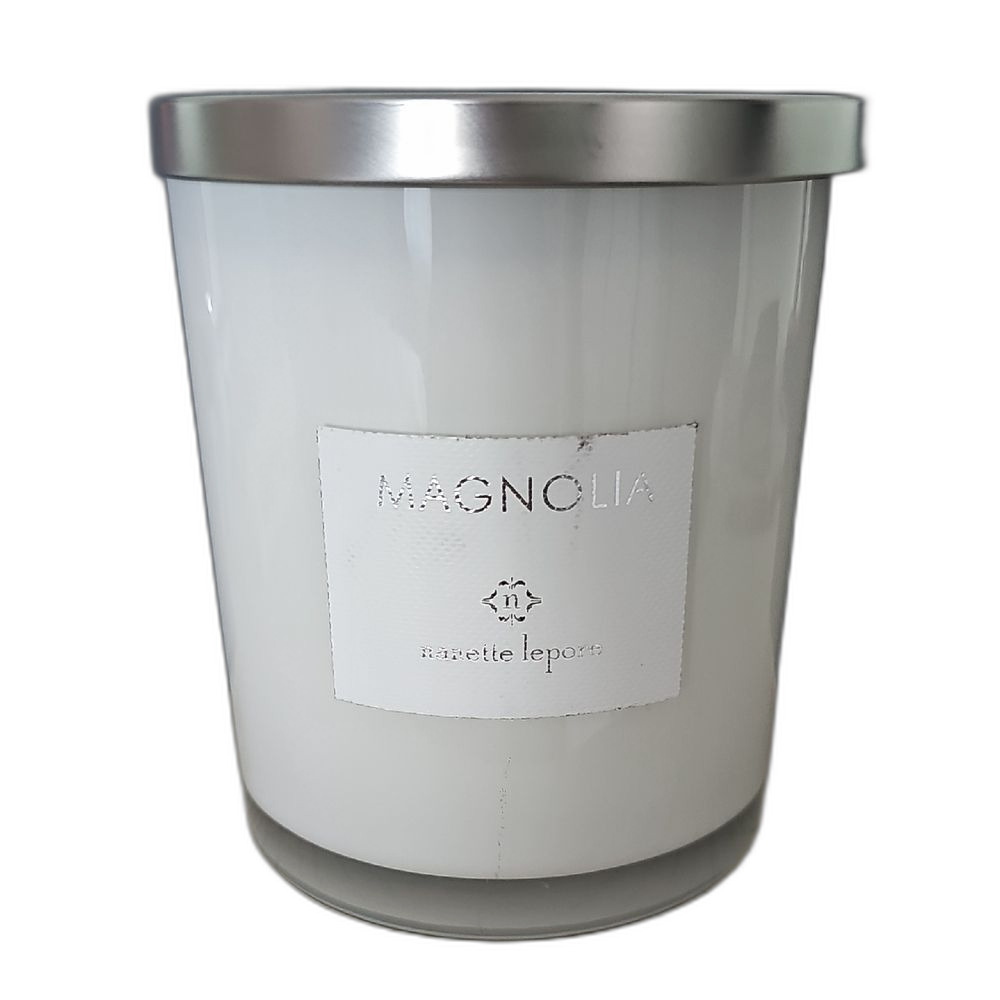 Nanette Lepore Magnolia White Candle with Silver Lid